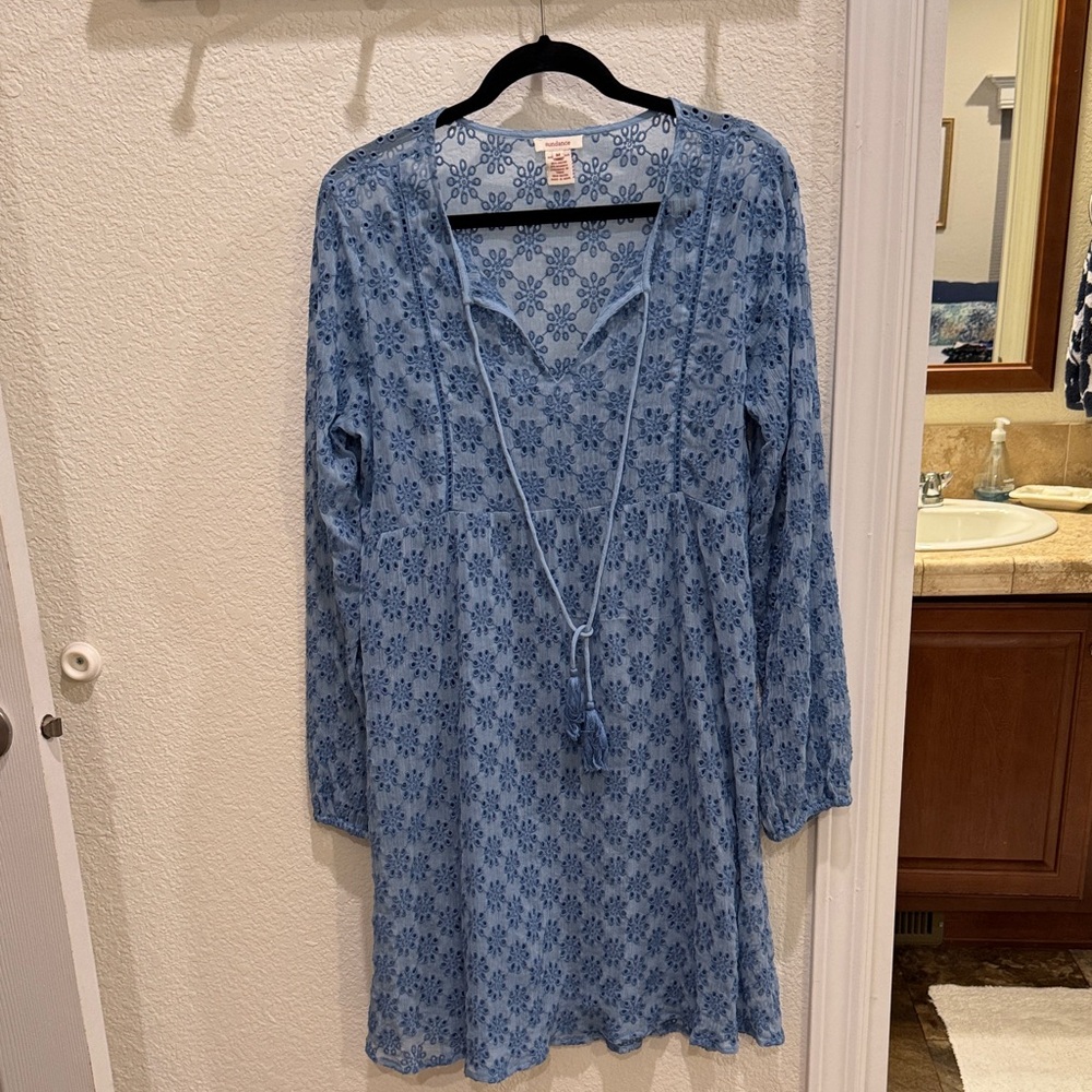 Sundance Light Blue Eyelet Dress